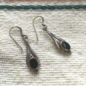Vintage silver and onyx earrings